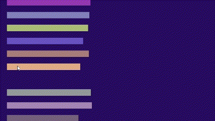 Depending on the size of my audio sound, I visualize it with jumping lines. The audio is the sound of an aquarium.